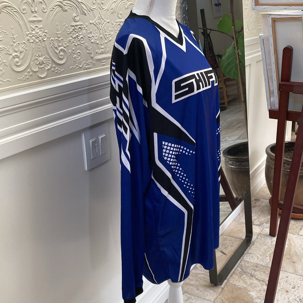 Shift Men’s Motorcycle Racing Jersey Blue & Black Long Sleeve Motocross – Size M - Picture 7 of 8